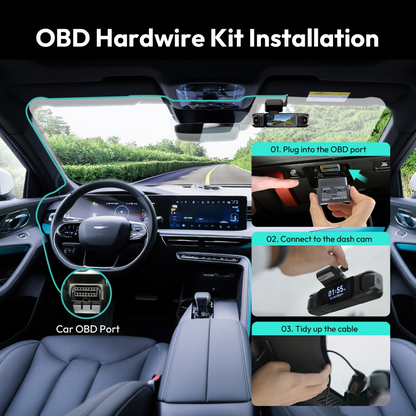 Botslab OBD-kiinteävirtakaapeli kameroille HK40 Plus / HK30 Pro / G500H Pro / G980H Pro / G300H Pro / V9H / G980H 4CH