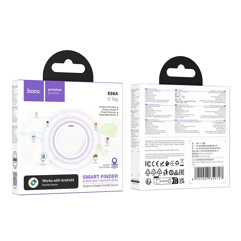 HOCO SmartTag E96A Android-sarjalle, Valkoinen