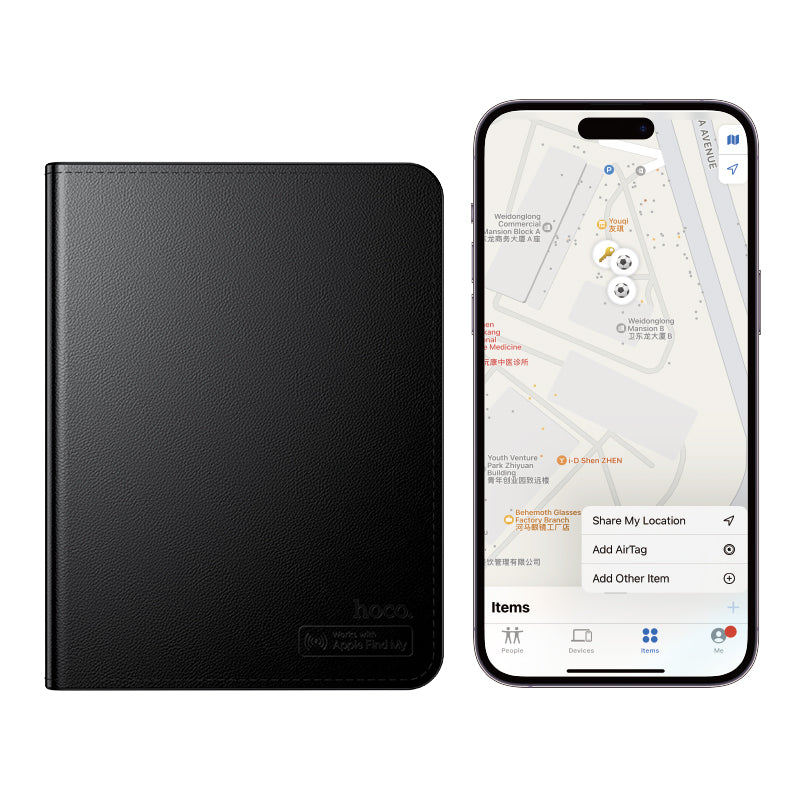 HOCO SmartTag Passport E91G iOS-sarjalle, musta