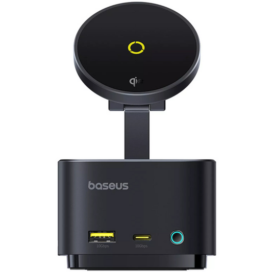 Monitoiminen Baseus MagPro II 7in1 -keskus, 1 x USB-A - 2 x USB-C - 1 x HDMI - 1 x QI - 1 x SD - 1 x microSD, Musta Uudelleenpakattu B00072900121-00
