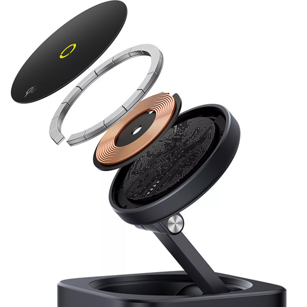 Monitoiminen Baseus MagPro II 7in1 -keskus, 1 x USB-A - 2 x USB-C - 1 x HDMI - 1 x QI - 1 x SD - 1 x microSD, Musta Uudelleenpakattu B00072900121-00