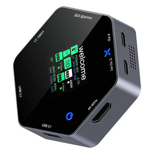 Monitoiminen OEM-hubi YC-931, 8in1, harmaa