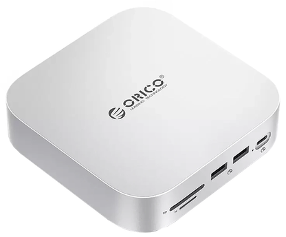 Orico MiniLink M48PR monitoiminen keskitin Apple Mac Mini M4:lle, 9-in-1, hopea