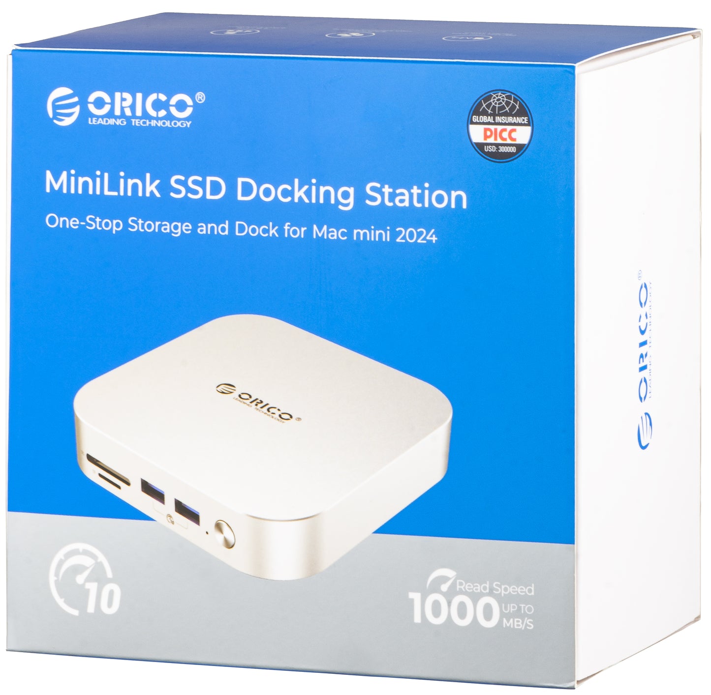 Orico MiniLink M49P monitoimihubi Apple Mac Mini M4:lle, 9-in-1, hopea