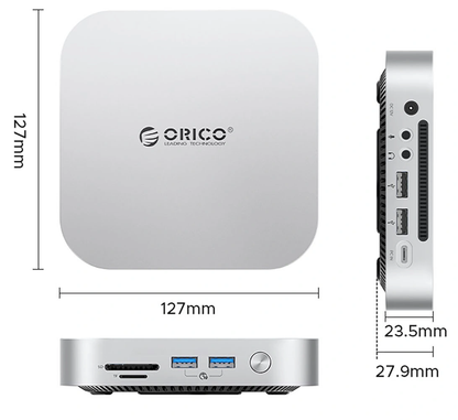 Orico MiniLink M49P monitoimihubi Apple Mac Mini M4:lle, 9-in-1, hopea
