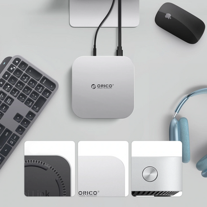 Orico MiniLink M49P monitoimihubi Apple Mac Mini M4:lle, 9-in-1, hopea