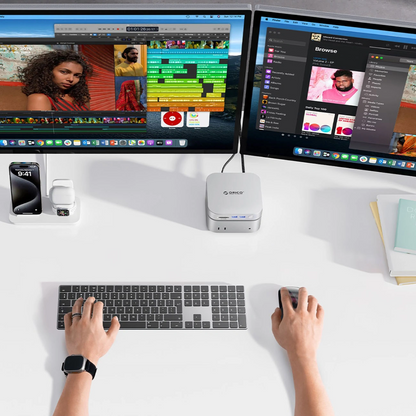 Orico MiniLink M49P monitoimihubi Apple Mac Mini M4:lle, 9-in-1, hopea