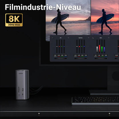 UGREEN Pro CM555 monitoimihubi, 13in1, Harmaa