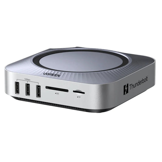UGREEN Revodok Maxidok -monitoimikeskitin (85883EU) Apple Mac Mini M4 / Mini M4 Pro -laitteille, 10-in-1, hopea