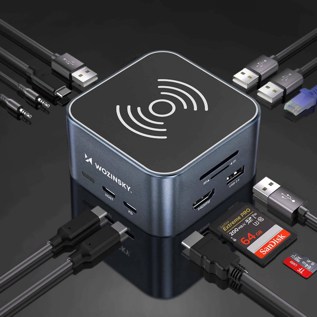 Monitoimikeskus WZK WHBC09Y8S, 12in1, Harmaa