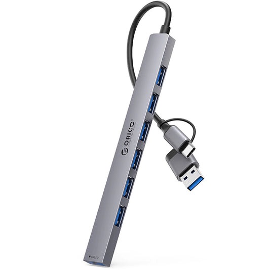USB-hubi / USB-C Orico YSA2-U3, 1 x USB-A 3.0 - 6 x USB-A, Harmaa