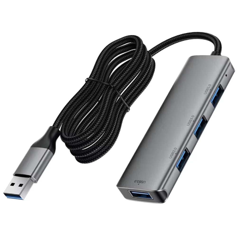USB-hubi Acefast J17, 4in1, Harmaa
