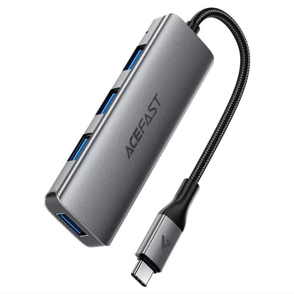 Hub USB-C Acefast J15, 4in1, Harmaa