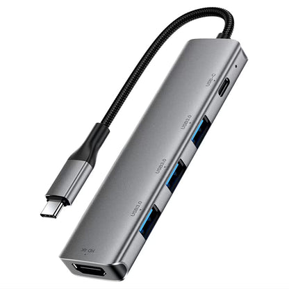 Hub USB-C Acefast J16, 5in1, Harmaa