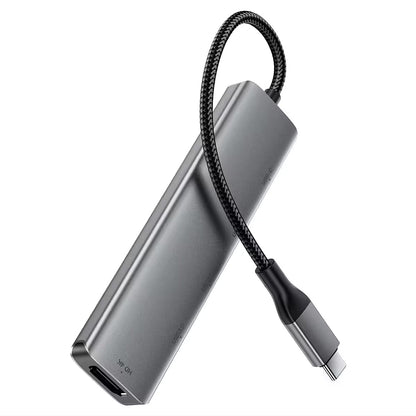 Hub USB-C Acefast J16, 5in1, Harmaa