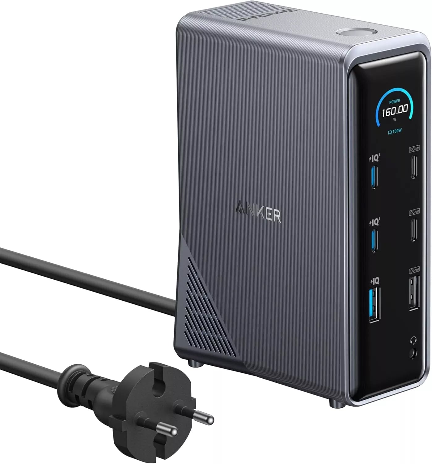 Monitoimihubi Anker Prime 737, 2 x USB-A 3.0 - 3 x USB-A - 5 x USB-C - 2 x HDMI - 1 x Jack 3.5mm - 1 x RJ45, Musta A83B63A1