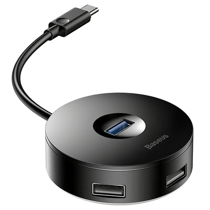 Baseus AirJoy USB-C-keskitin, 3 x USB-A - 1 x USB-A 3.0, musta CAHUB-G01 CAHUB-G01 CAHUB-G01 