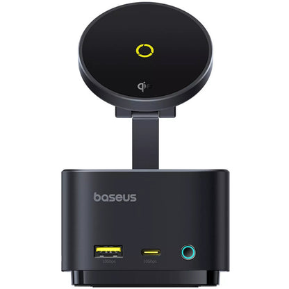 Hub USB-C Baseus MagPro II 7in1, 1 x USB-A - 2 x USB-C - 1 x HDMI - 1 x QI - 1 x SD - 1 x microSD, Musta B00072900121-00