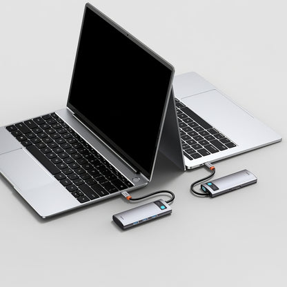USB-C Hub Baseus Metal Gleam, 3 x USB-A - 1 x USB-C - 1 x HDMI, harmaa WKWG020013 