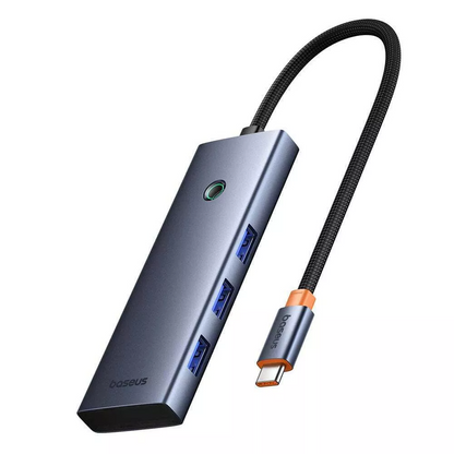 Hub USB-C Baseus UltraJoy, 3 x USB-A 3.0 - 1 x USB-C - 1 x HDMI - 1 x SD - 1 x microSD, Harmaa B00052803811-03