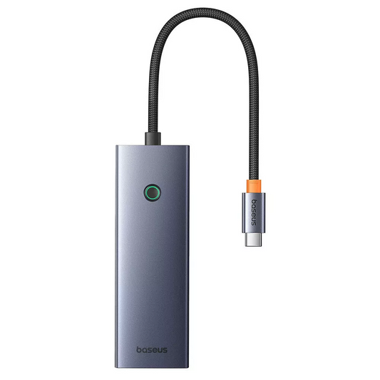 Hub USB-C Baseus UltraJoy, 3 x USB-A 3.0 - 1 x USB-C - 1 x HDMI - 1 x SD - 1 x microSD, Harmaa B00052803811-03