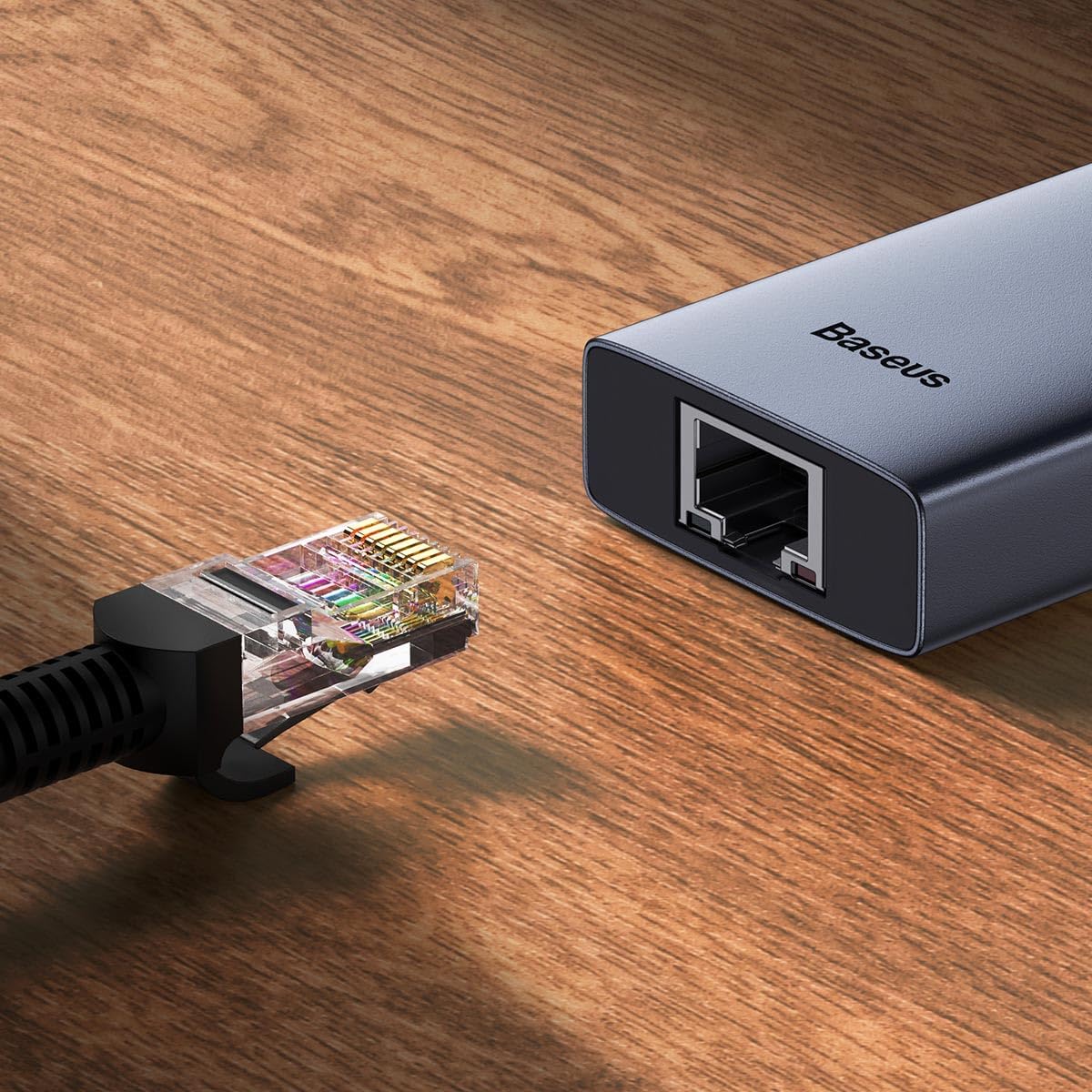 Hub USB-C Baseus UltraJoy, 2 x USB-A 3.0 - 1 x USB-C - 1 x HDMI - 1 x RJ45 - 1 x SD - 1 x microSD, Harmaa B00052805813-00