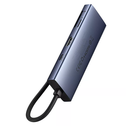 Hub USB-C Baseus UltraJoy, 3 x USB-A 3.0 - 1 x USB-C - 1 x HDMI - 1 x SD - 1 x microSD, Harmaa B00052803811-03