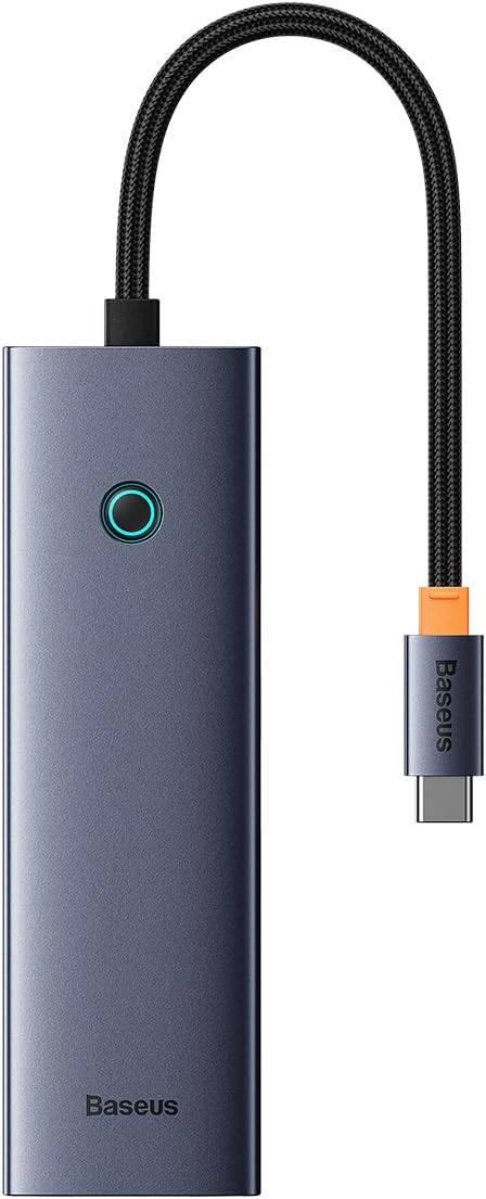 Hub USB-C Baseus UltraJoy, 2 x USB-A 3.0 - 1 x USB-C - 1 x HDMI - 1 x RJ45 - 1 x SD - 1 x microSD, Harmaa B00052805813-00