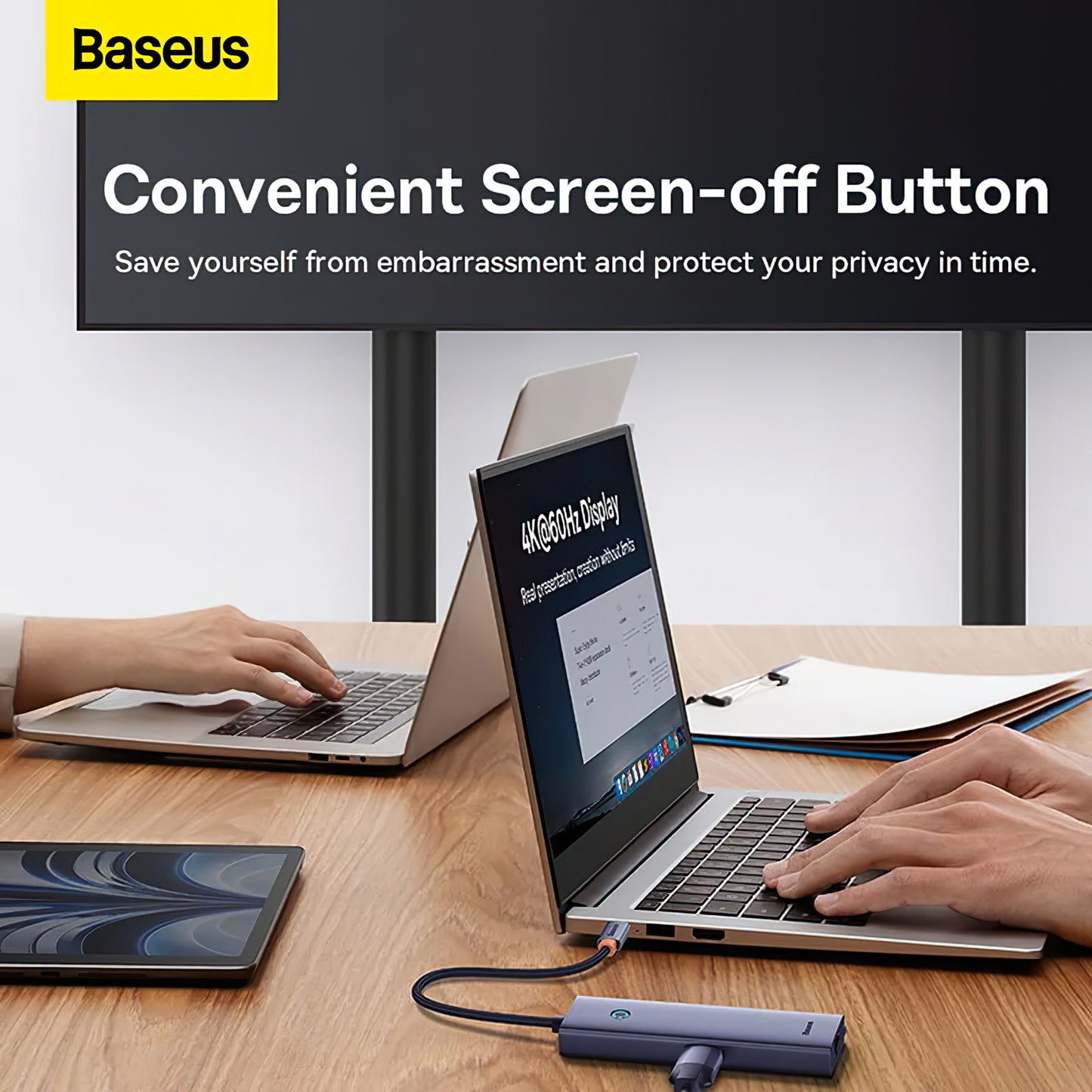 Baseus UltraJoy USB-C Hub, 4 x USB-A 3.0 - 1 x HDMI, Grey B00052809813-00 