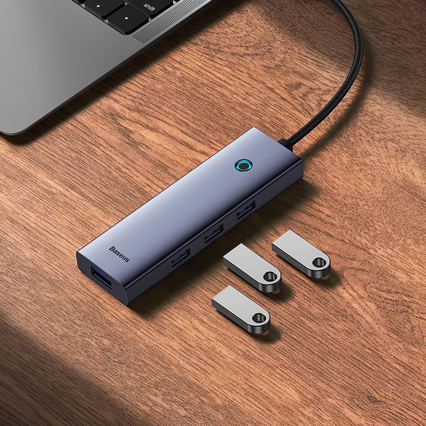 Baseus UltraJoy USB-C Hub, 4 x USB-A 3.0 - 1 x HDMI, Grey B00052809813-00 
