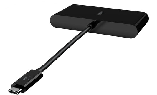 Belkin Connect USB-C -keskitin, 1 x USB-A 3.0 - 1 x HDMI - 1 x VGA - 1 x RJ45, Musta AVC005btBK
