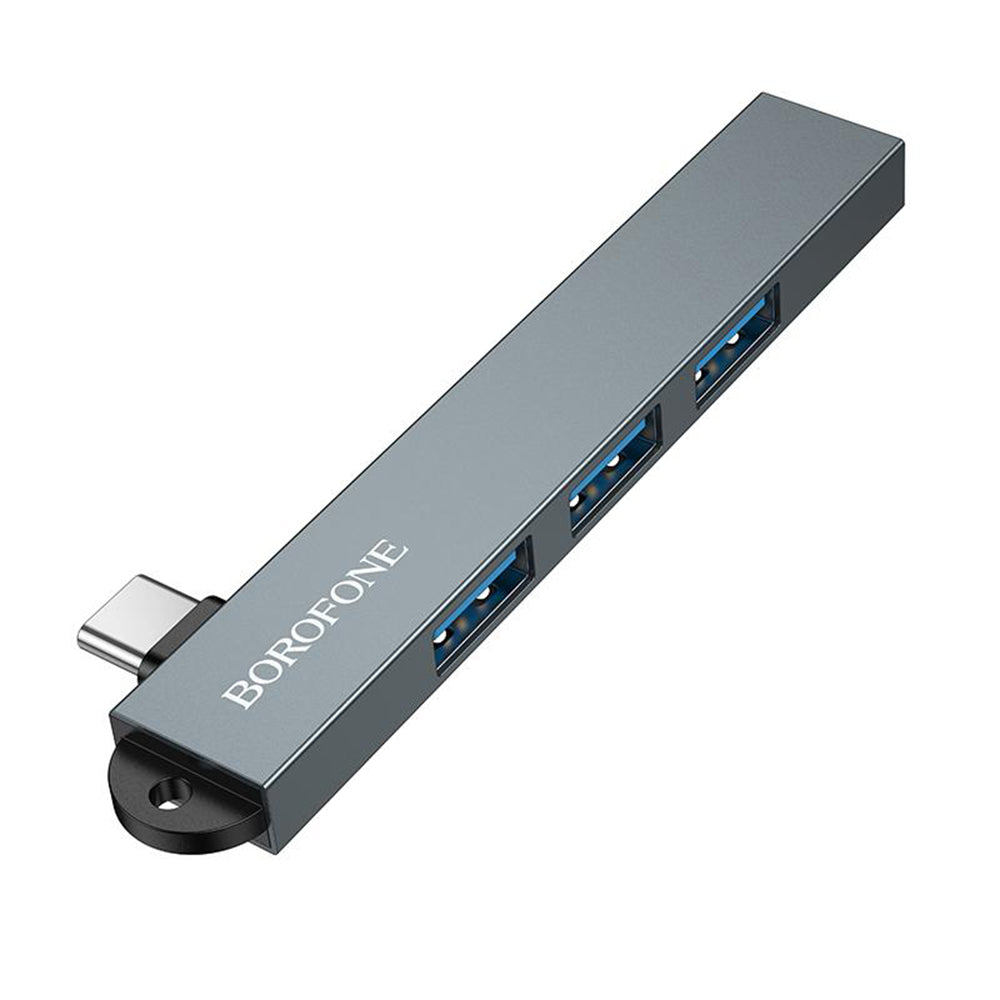 Borofone FH1A USB-C-keskitin, 4-in-1, Harmaa