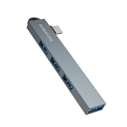 Borofone FH1A USB-C-keskitin, 4-in-1, Harmaa