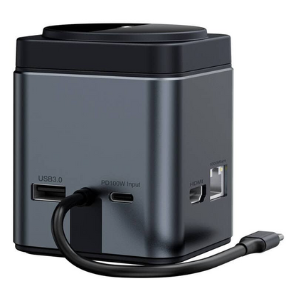 USB-C-hubi langattomalla QI-latauksella BlitzWolf BW-TH17, 9in1, Musta