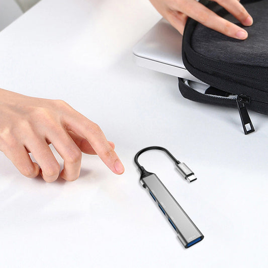 Hub USB-C Dudao A16T, 1 x USB-A 3.0 - 3 x USB-A, Musta
