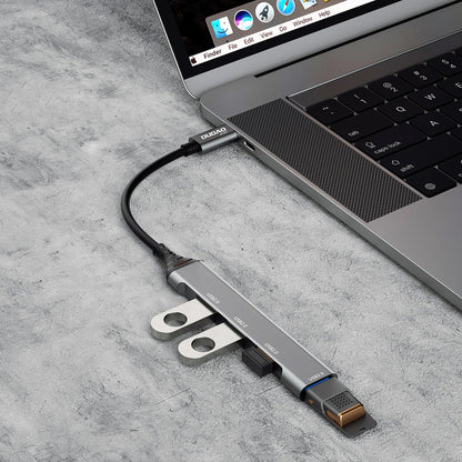 USB-C Hub Dudao A16T, 3 x USB-A - 1 x USB-A 3.0, Black 