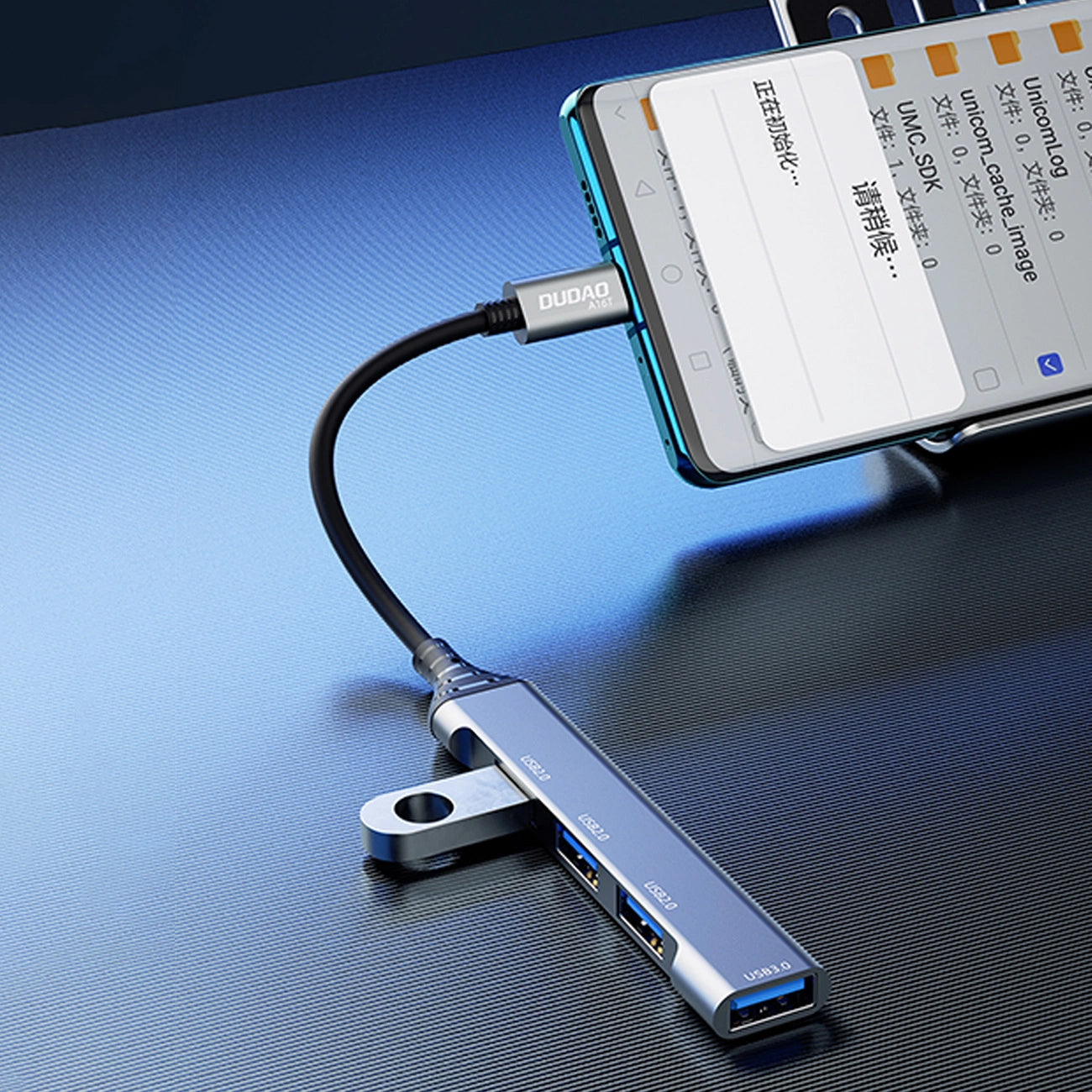 USB-C Hub Dudao A16T, 3 x USB-A - 1 x USB-A 3.0, Black 