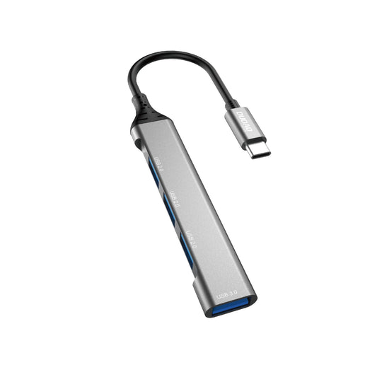 Hub USB-C Dudao A16T, 1 x USB-A 3.0 - 3 x USB-A, Musta