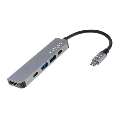 USB-C Fixed -hubi, 4in1, Harmaa