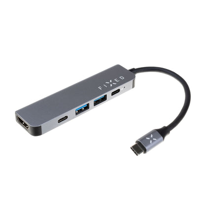 USB-C Fixed -hubi, 4in1, Harmaa
