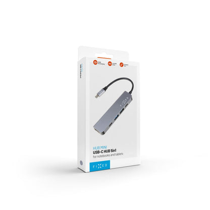 USB-C Fixed -hubi, 4in1, Harmaa