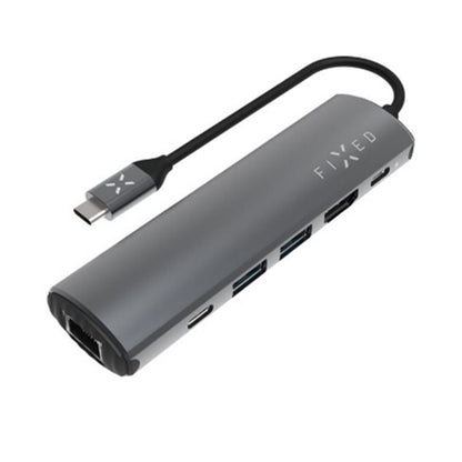 USB-C Fixed Pro -keskitin, 6in1, Harmaa