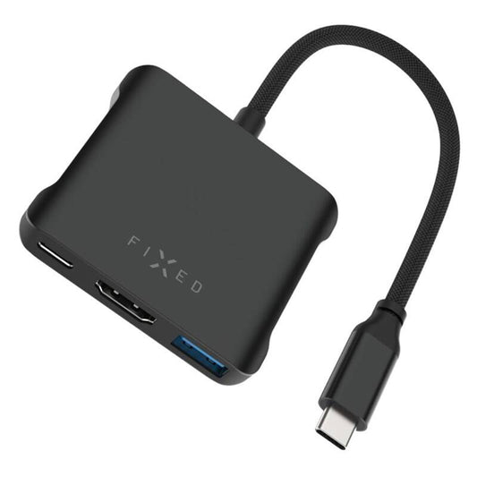 Hub USB-C Fixed Quadri, 5in1, Musta