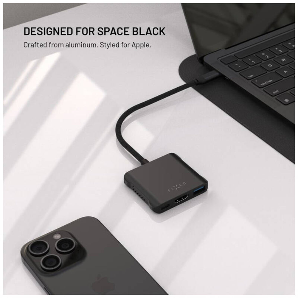 Fixed Quadri USB-C Hub, 5in1, Black