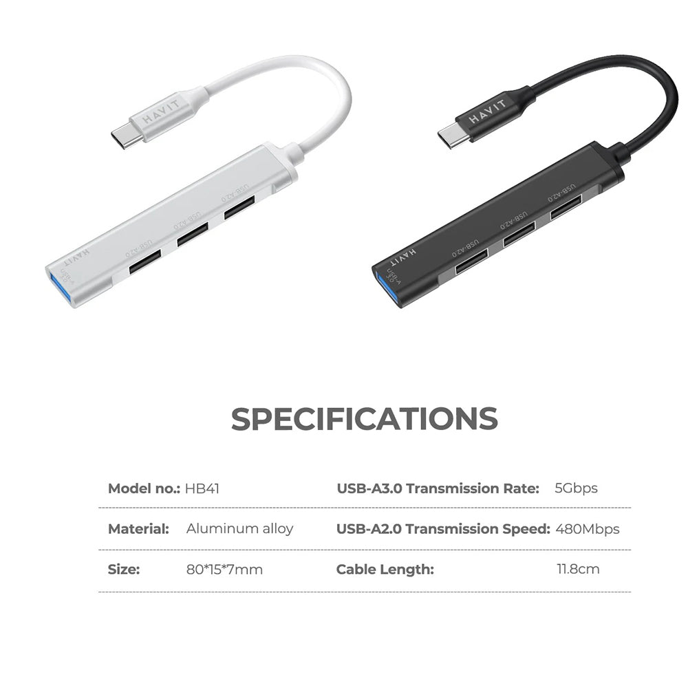 Hub USB-C HAVIT HB41, 4in1, Hopea