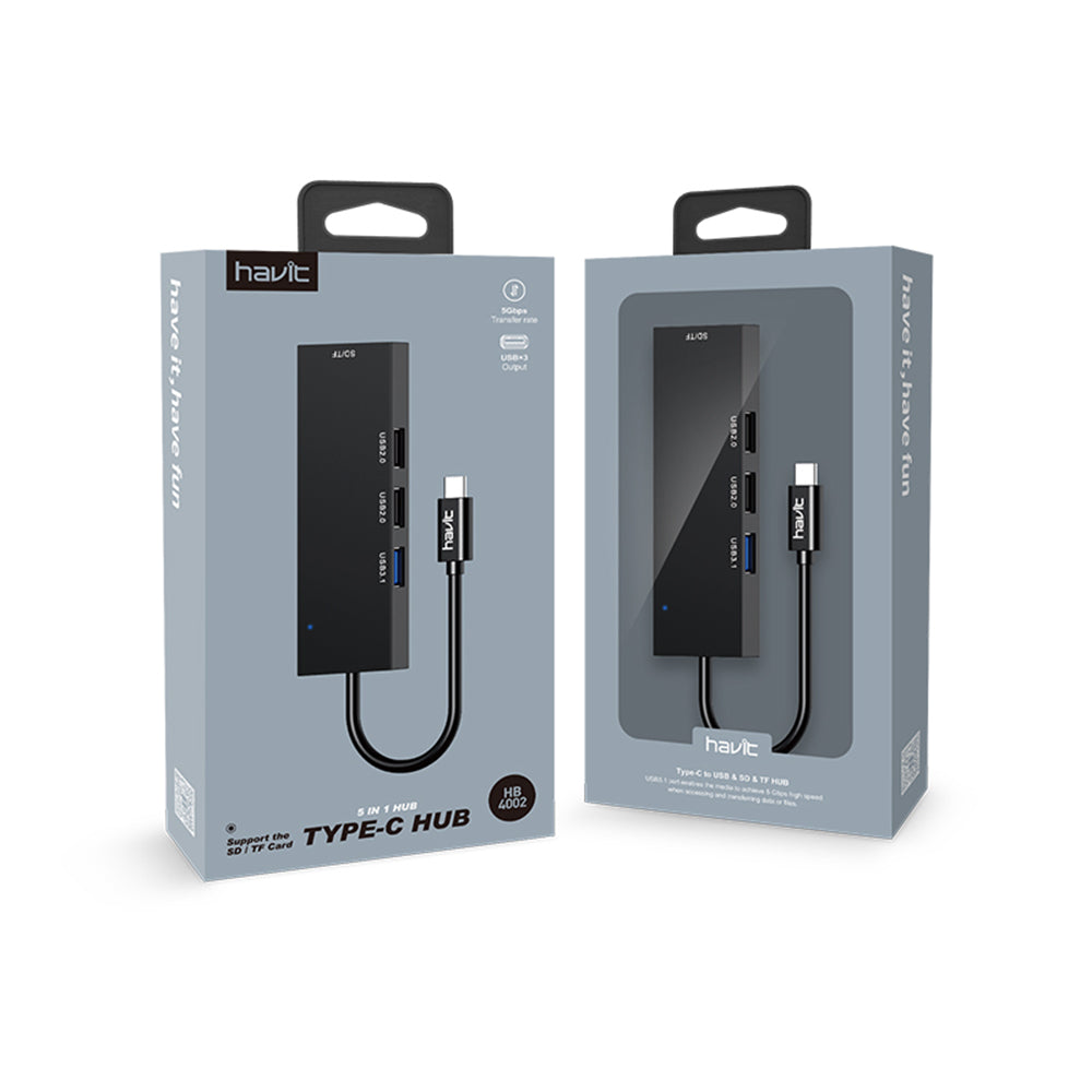 Hub USB-C HAVIT HB41, 4in1, Hopea