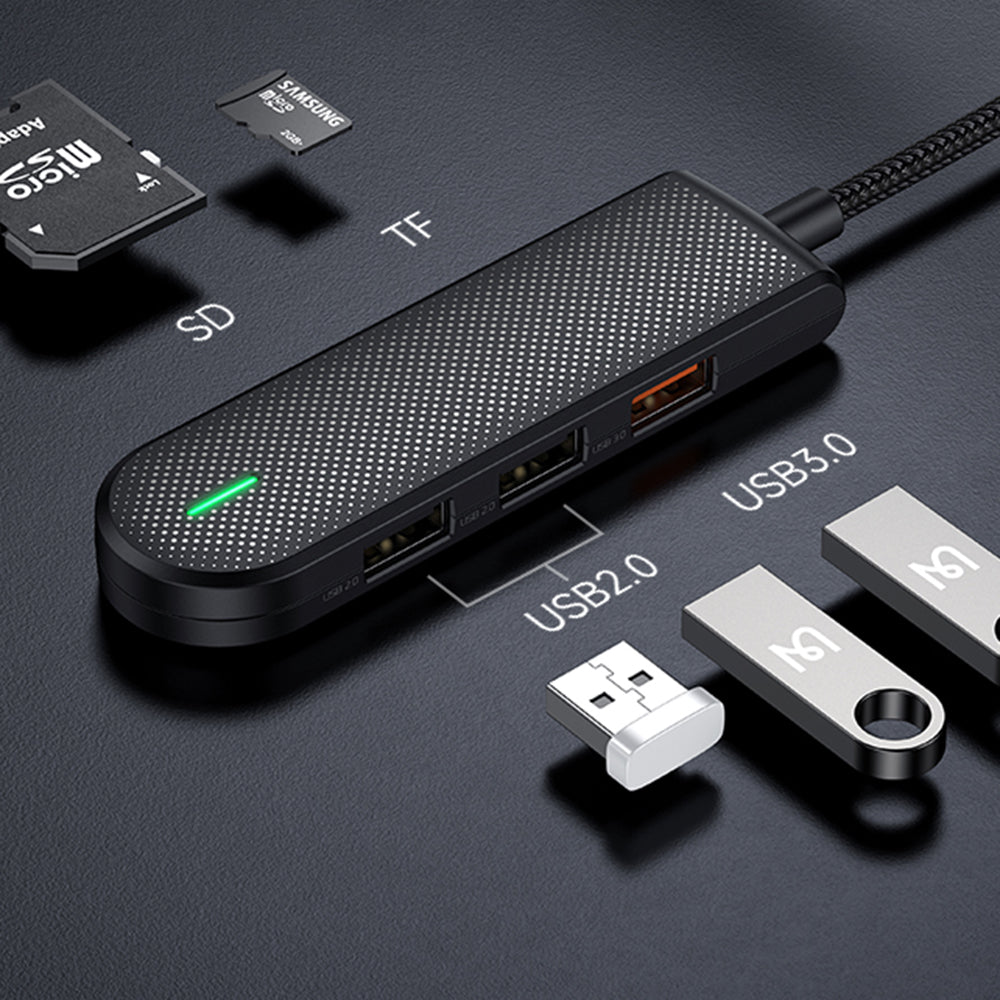 USB-C McDodo HU-1430 Star -hubi, 5in1, Musta