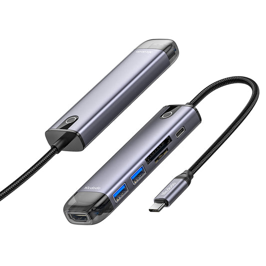 USB-C McDodo HU-7740, 6in1, Harmaa