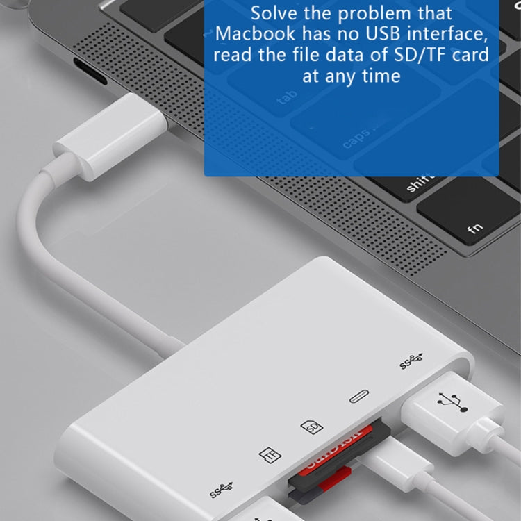 OEM USB-C Hub NK-1032TC, 2 x USB-A - 1 x USB-C - 1 x SD - 1 x microSD, White 