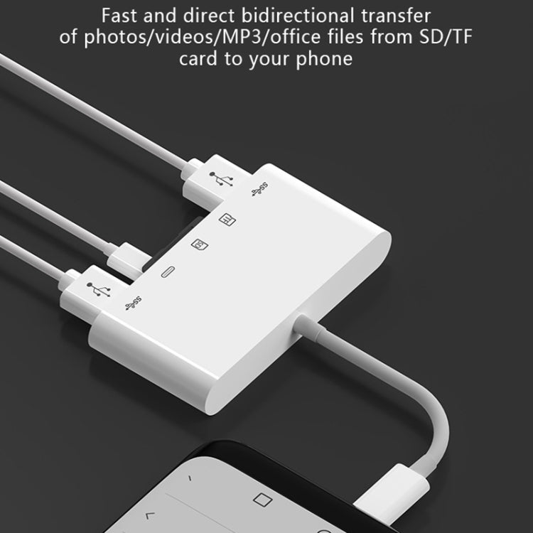 OEM USB-C Hub NK-1032TC, 2 x USB-A - 1 x USB-C - 1 x SD - 1 x microSD, White 